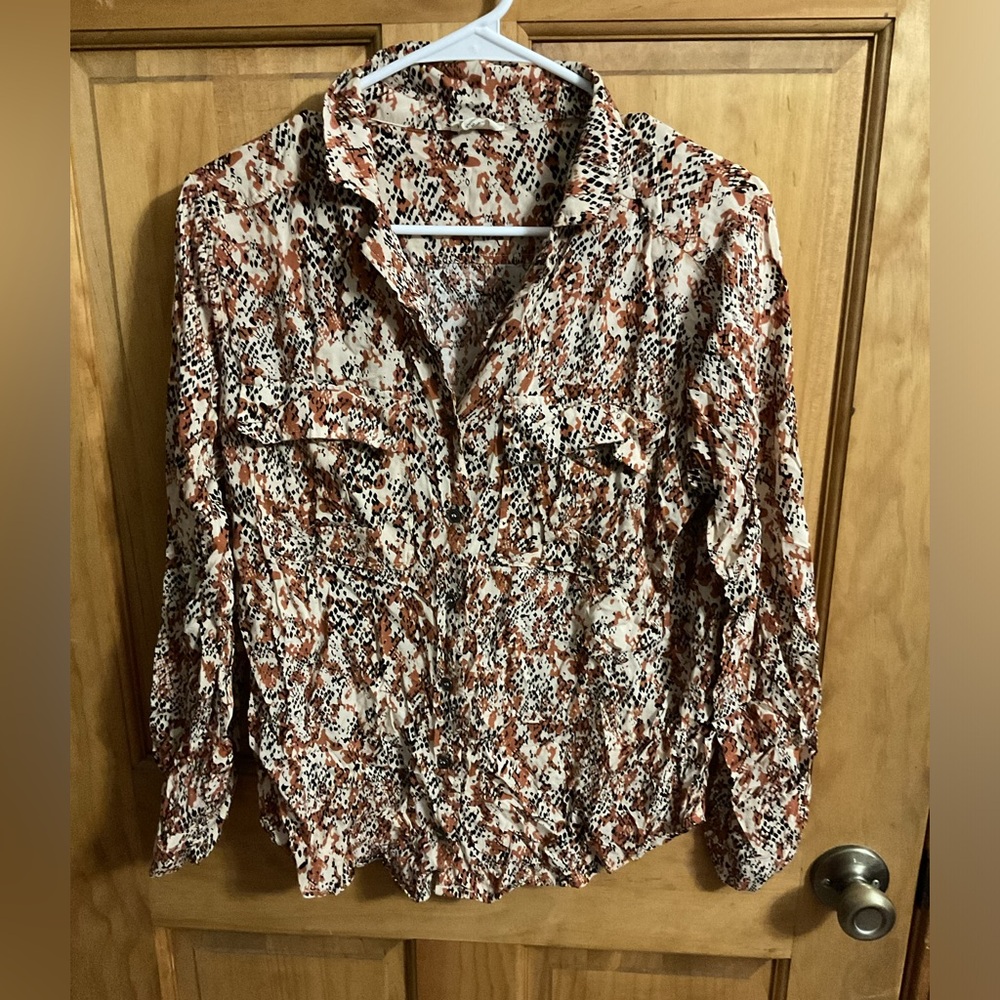POL Animal Print Button Down Shirt